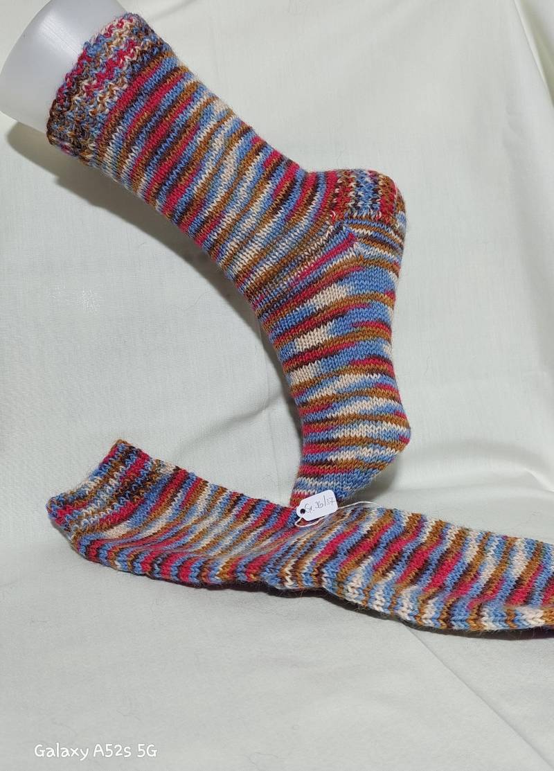 Wollsocken, Fröhlich Bunte Handgestrickte Socken Gr. 36/37 von NahtundMasche