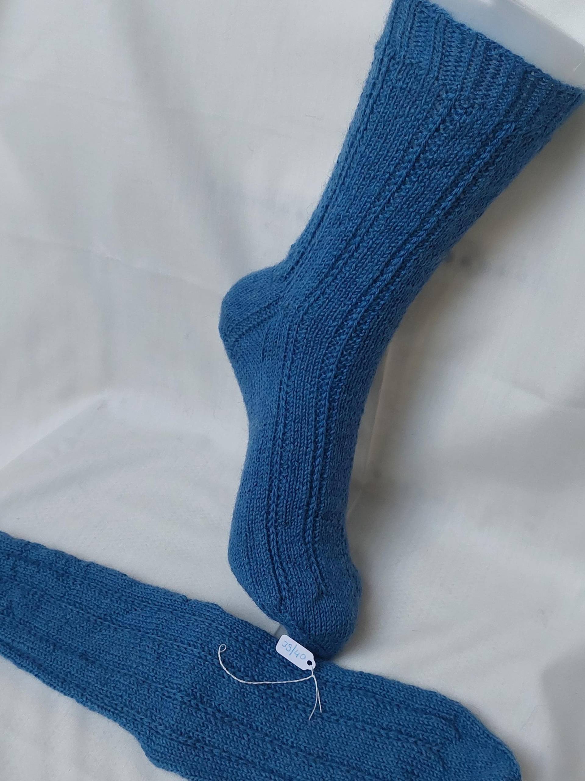 Wollsocken, Handgestrickte Socken Gr. 39/40 von NahtundMasche