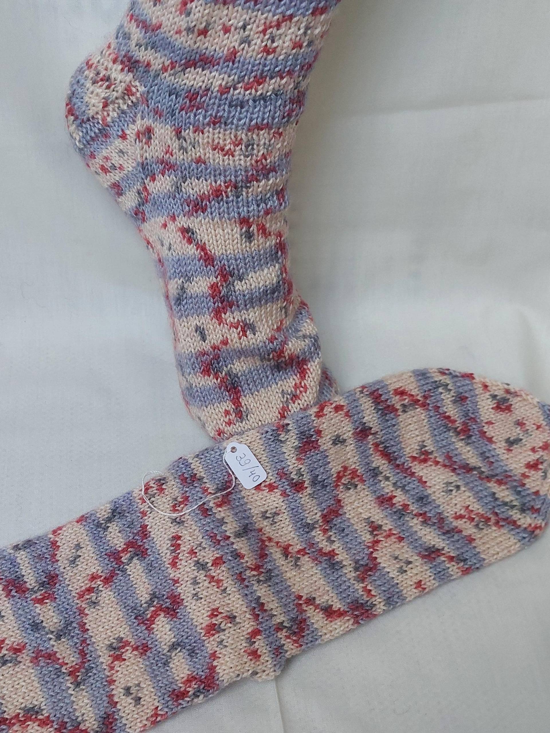 Wollsocken, Handgestrickte Socken Gr. 39/40 von NahtundMasche