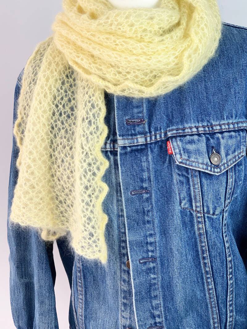 Festliche Mohair Schal, Handgestrickt von NahtundRat