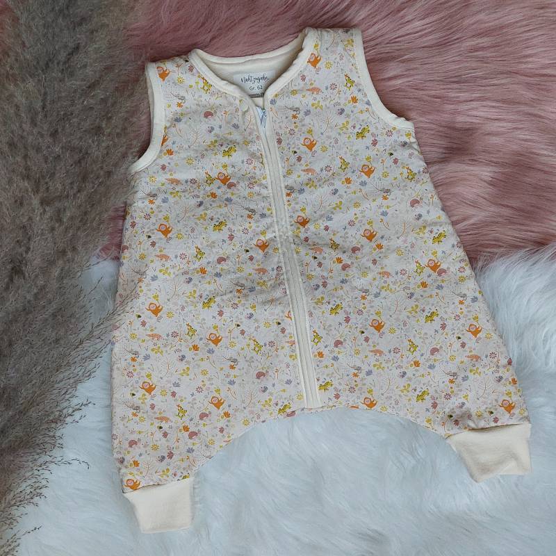 Schlafsack Mit Füßen Baby Jersey Ganzjährig Sommer Winter Dschungel Tiere Beige Creme Ecru - Gr. 56 62 68 74 80 86 92 98 Schlafsack Mit Füßen Baby Jersey Ganzjährig Sommer Winter Dschungel Tiere Beige Creme Ecru - Gr. 56 62 68 74 80 86 92 98 von NahtzugabeDE