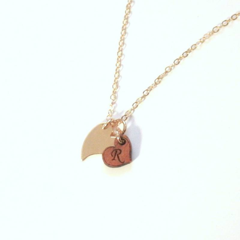 Eco Koa Holz Monogramm Halskette Eco Koa Holz Monogramm Halskette von NaiaWoodDesigns