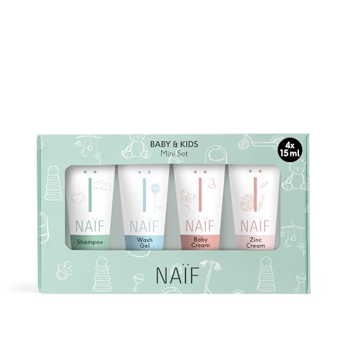 Naïf Babypflege Mini-Kit - 4x15ml - für Baby und Kind - Natürliche Inhaltsstoffe von Naïf