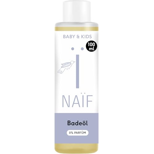 Naïf - Mildes Badeöl für Baby und Kind - 0% Parfüm - Babypflege - Baden - Badeöl trockene Haut - Inhaltsstoffe auf natürlicher Basis - Vegan - 100ml von Naïf