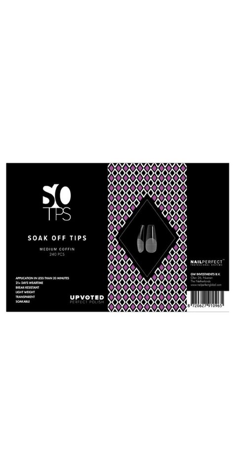 NailPerfect Haargel UPVOTED Soak Off Tips Medium Coffin von NailPerfect
