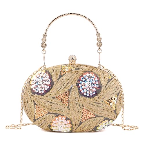 Naimo Damen Pailletten Tasche Elegante Clutch Party Hochzeit Abendtasche Mini Handtasche Mit Kette von Naimo