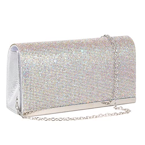 Naimo Damen Clutch Glitzer Strass Abendtasche Elegante Envelope Tasche Kettentasche Unterarmtasche Handtasche für Hochzeit Party von Naimo