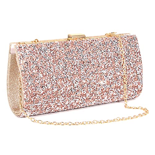 Naimo Damen Clutch Strass Abendtasche Elegante Kettentasche Portemonnaie Tasche Unterarmtasche Hochzeit Party Prom Handtasche von Naimo