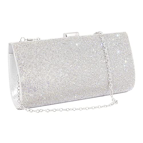 Naimo Damen Clutch Strass Abendtasche Elegante Kettentasche Portemonnaie Tasche Unterarmtasche Hochzeit Party Prom Handtasche von Naimo