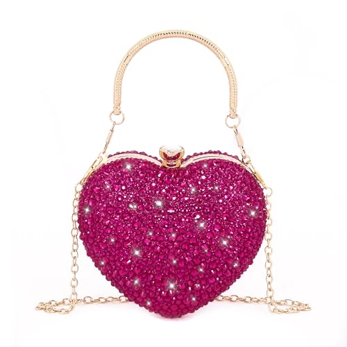 Naimo Damen Herz Clutch Strass Handtasche Glitzer Mini Tasche Abendtasche für Party Hochzeit Cocktail Naimo Damen Herz Clutch Strass Handtasche Glitzer Mini Tasche Abendtasche für Party Hochzeit Cocktail von Naimo