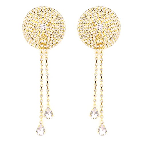 Naimo Damen Nippel Cover Glänzenden Strass Nippelabdeckung Wiederverwendbare Selbstklebende Brust Aufkleber Rave Pasties mit Quasten Naimo Damen Nippel Cover Glänzenden Strass Nippelabdeckung Wiederverwendbare Selbstklebende Brust Aufkleber Rave Pasties mit Quasten von Naimo