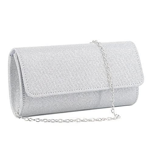 Naimo Damen Pailletten Abend Geldbörse Hochzeit Party Clutch Tasche, Silver Flash, Einheitsgröße von Naimo