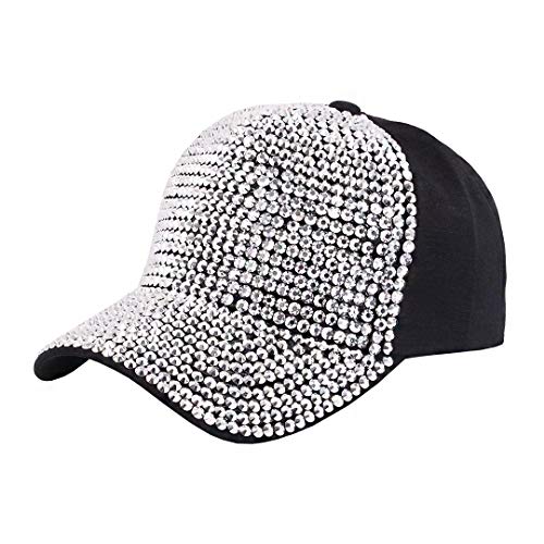 Naimo Damen Strass Baseball Cap Verstellbarer Baseballmütze Frauen Sparkle Diamant Basecap Sommer Kappe Sonnenhut von Naimo