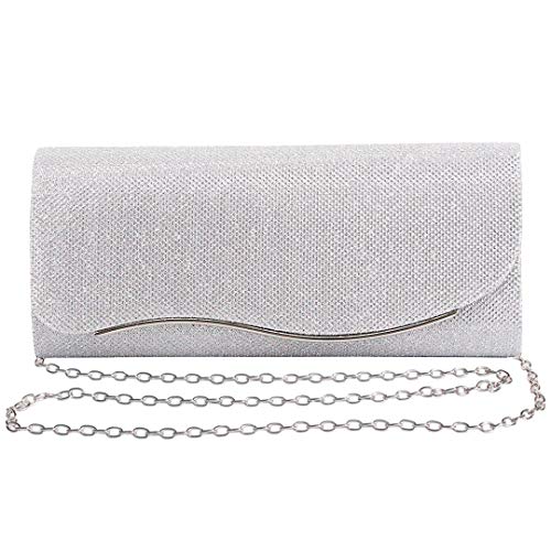 Naimo Kleine Clutch-Tasche mit Klappe und abnehmbarer Kette, Silver Wave, Einheitsgröße von Naimo