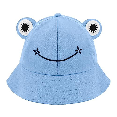 Naimo Niedlicher Frosch Fischerhüte Erwachsene Baumwolle Buckethut Anglerhut Unisex Eimer Hut Faltbar Outdoor Sonnenhut Strandhut Sommermütze von Naimo