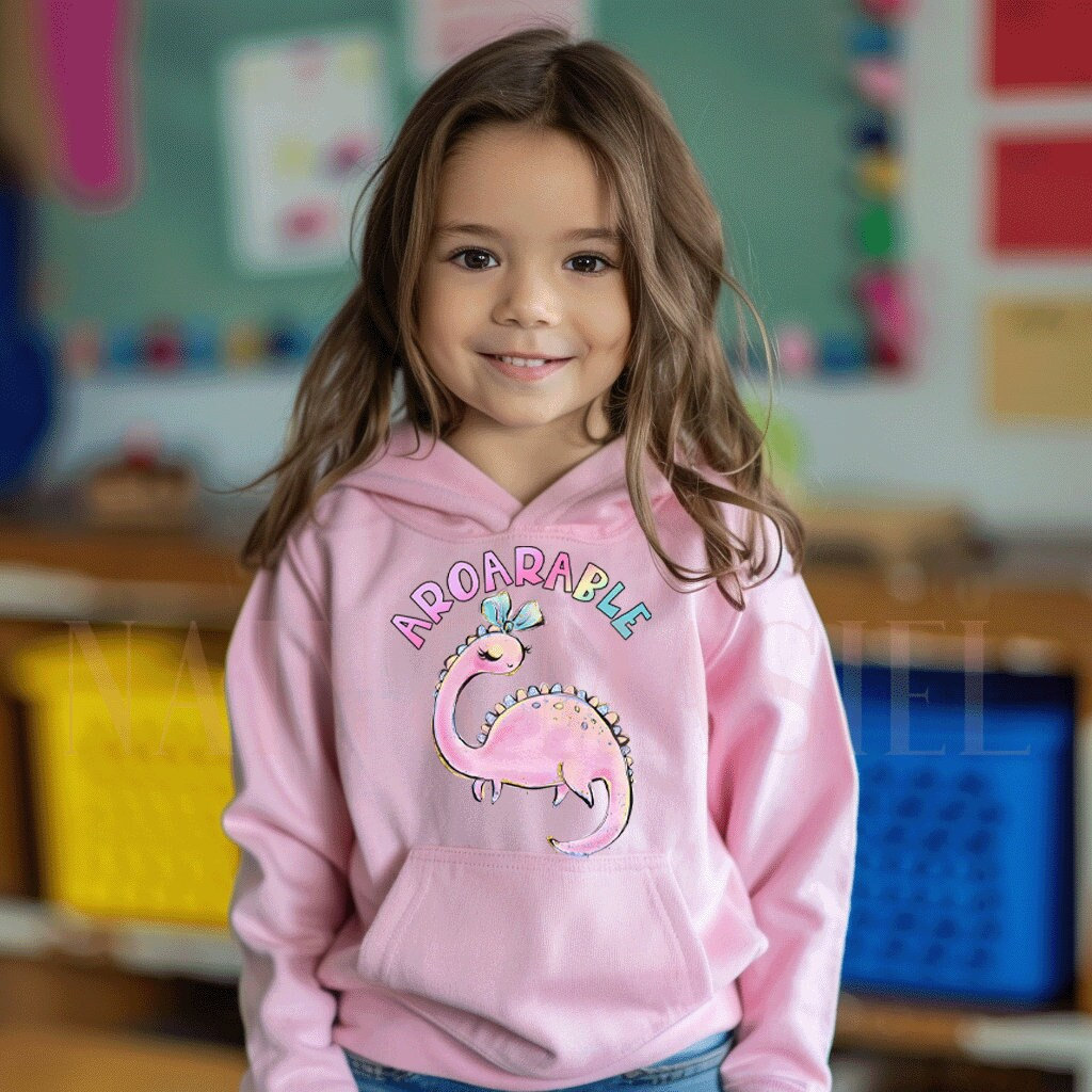 Rosa Dinosaurier Hoodie Mädchen, Kleinkind Dinosaurier, Mädchen Geschenke, Outfit, Pullover Sweatshirt von NainandMasiel