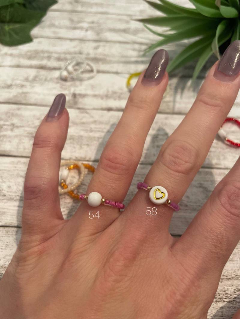 Perlenringe Herz // Ring Schmuck Accessoires Perlenschmuck von NaisDesigns