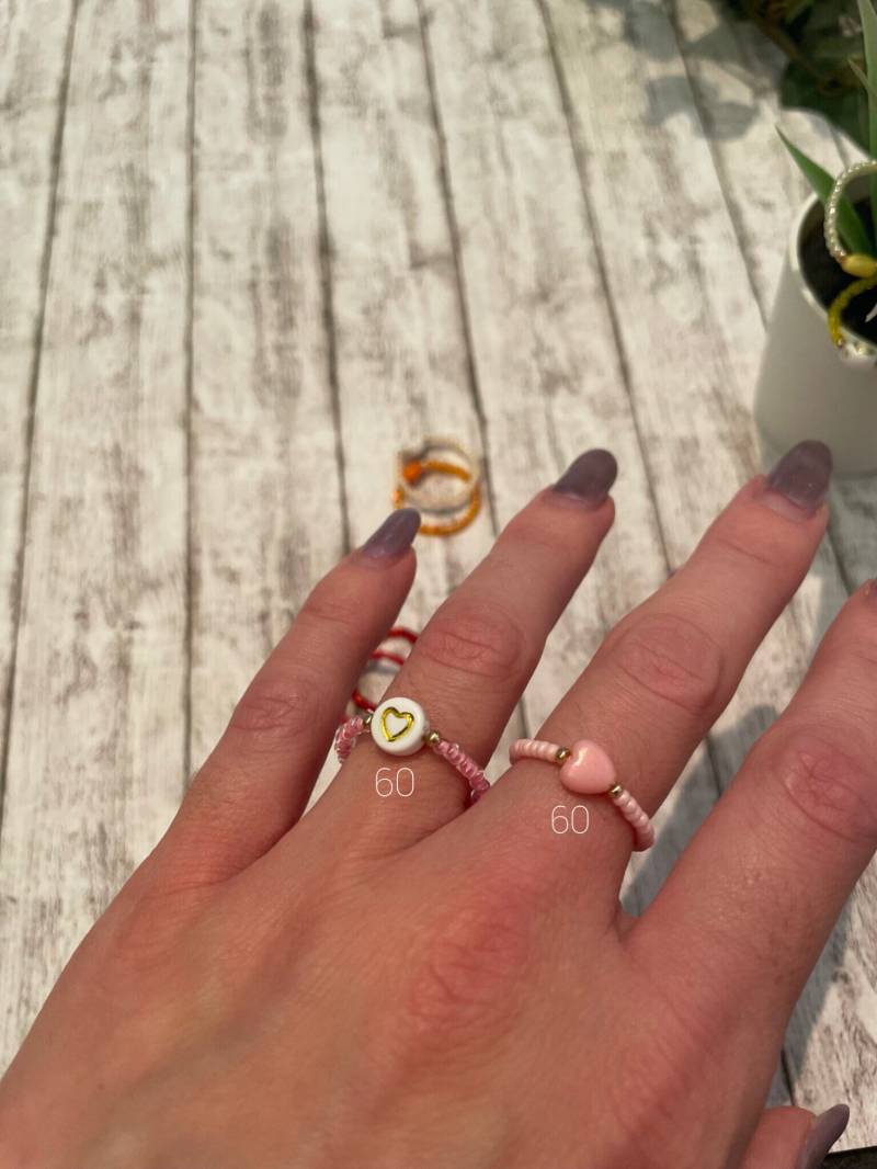 Perlenringe Herz // Ring Schmuck Accessoires Perlenschmuck von NaisDesigns