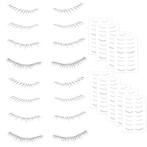 10 Blatt Untere Eyelash Tattoo -Aufkleber, simulierte wasserdichte falsche Wimpernaufkleber, Einweg -Niedliche natürliche Bottom -Wimpern -Erweiterung für Frauen Mädchen, Stil 1 von Naisicatar