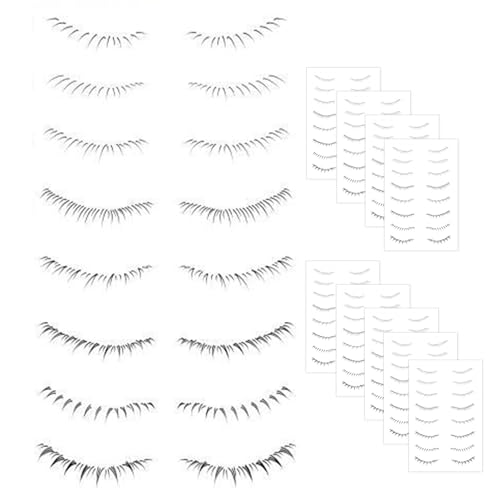 Naisicatar 10 Blatt Untere Eyelash Tattoo -Aufkleber, simulierte wasserdichte falsche Wimpernaufkleber, Einweg -Niedliche natürliche Bottom -Wimpern -Erweiterung für Frauen Mädchen, Stil 1 von Naisicatar