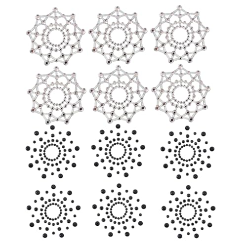 Naisicatar 6 Paare Pasteten Pack, Nippel Deckung Kristall-Strass-Pasteten Brustaufkleber, wiederverwendbar von Naisicatar