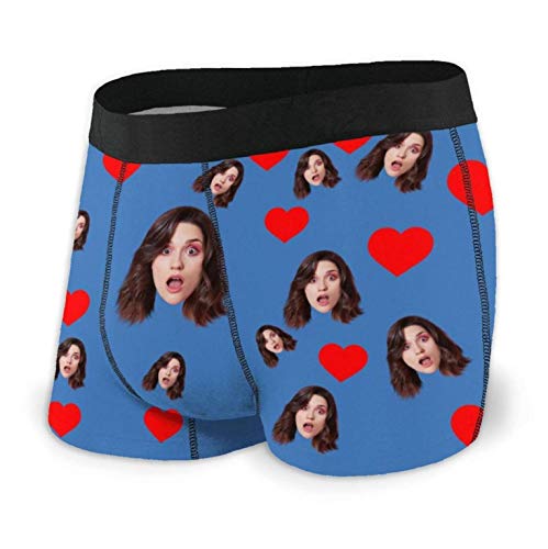 Benutzerdefinierte Unterwäsche Anpassen Boxer Briefs Personalisierte Unterhose Personalisiert Boxershorts mit Foto Gesicht Male Retroshorts für Herren Weihnachten Valentinstag Geburtstag Geschenk von Naispanda