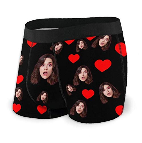 Benutzerdefinierte Unterwäsche Anpassen Boxer Briefs Personalisierte Unterhose Personalisiert Boxershorts mit Foto Gesicht Male Retroshorts für Herren Weihnachten Valentinstag Geburtstag Geschenk von Naispanda