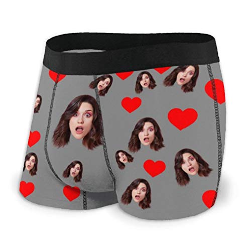 Benutzerdefinierte Unterwäsche Anpassen Boxer Briefs Personalisierte Unterhose Personalisiert Boxershorts mit Foto Gesicht Male Retroshorts für Herren Weihnachten Valentinstag Geburtstag Geschenk von Naispanda