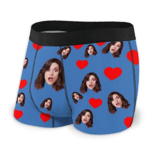 Benutzerdefinierte Unterwäsche Anpassen Boxer Briefs Personalisierte Unterhose Personalisiert Boxershorts mit Foto Gesicht Male Retroshorts für Herren Weihnachten Valentinstag Geburtstag Geschenk von Naispanda