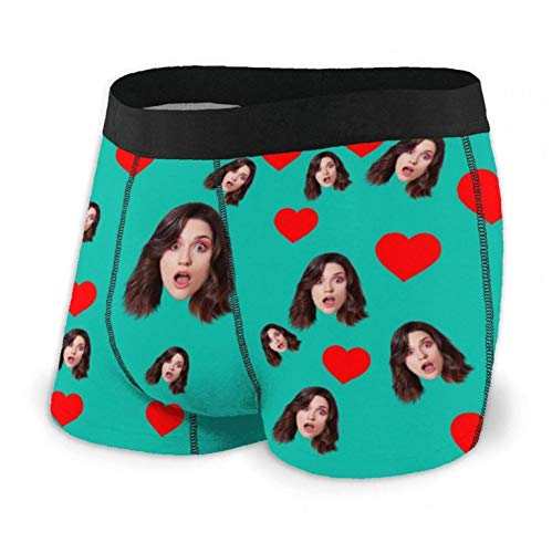 Benutzerdefinierte Unterwäsche Anpassen Boxer Briefs Personalisierte Unterhose Personalisiert Boxershorts mit Foto Gesicht Male Retroshorts für Herren Weihnachten Valentinstag Geburtstag Geschenk von Naispanda