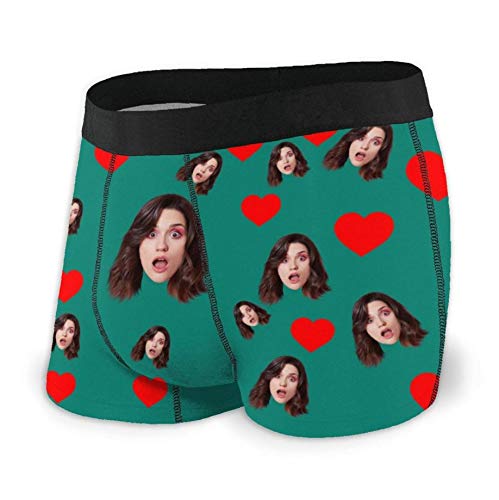 Benutzerdefinierte Unterwäsche Anpassen Boxer Briefs Personalisierte Unterhose Personalisiert Boxershorts mit Foto Gesicht Male Retroshorts für Herren Weihnachten Valentinstag Geburtstag Geschenk von Naispanda