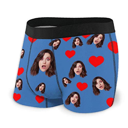 Benutzerdefinierte Unterwäsche Anpassen Boxer Briefs Personalisierte Unterhose Personalisiert Boxershorts mit Foto Gesicht Male Retroshorts für Herren Weihnachten Valentinstag Geburtstag Geschenk von Naispanda