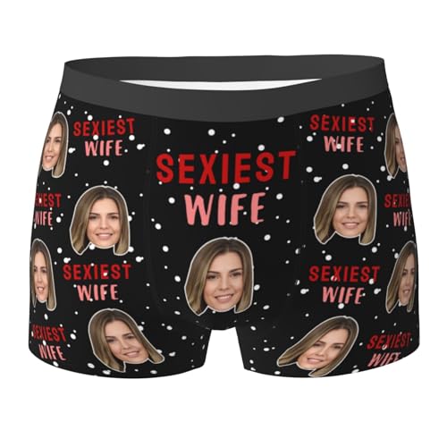 Benutzerdefinierte Unterwäsche Anpassen Boxer Briefs Personalisierte Unterhose Personalisiert Boxershorts mit Foto Gesicht Male Retroshorts für Herren Weihnachten Valentinstag Geburtstag Geschenk von Naispanda