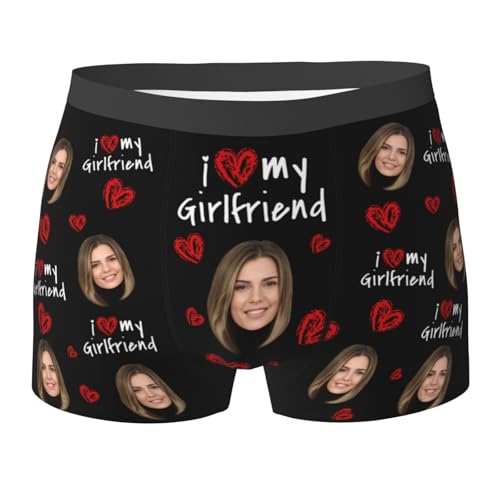 Benutzerdefinierte Unterwäsche Anpassen Boxer Briefs Personalisierte Unterhose Personalisiert Boxershorts mit Foto Gesicht Male Retroshorts für Herren Weihnachten Valentinstag Geburtstag Geschenk von Naispanda