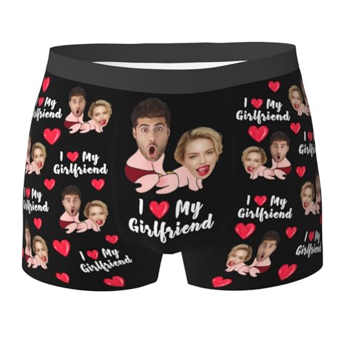 Benutzerdefinierte Unterwäsche Anpassen Boxer Briefs Personalisierte Unterhose Personalisiert Boxershorts mit Foto Gesicht Male Retroshorts für Herren Weihnachten Valentinstag Geburtstag Geschenk von Naispanda