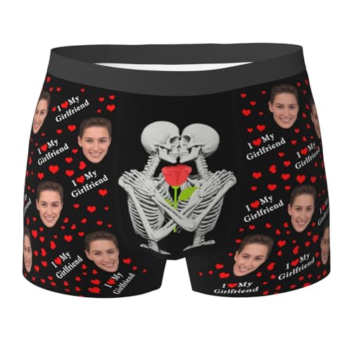 Benutzerdefinierte Unterwäsche Anpassen Boxer Briefs Personalisierte Unterhose Personalisiert Boxershorts mit Foto Gesicht Male Retroshorts für Herren Weihnachten Valentinstag Geburtstag Geschenk von Naispanda