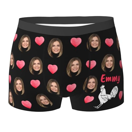 Benutzerdefinierte Unterwäsche Anpassen Boxer Briefs Personalisierte Unterhose Personalisiert Boxershorts mit Foto Gesicht Male Retroshorts für Herren Weihnachten Valentinstag Geburtstag Geschenk von Naispanda