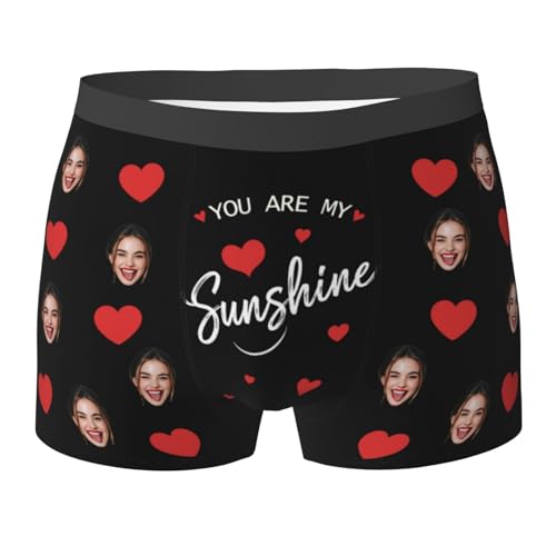 Benutzerdefinierte Unterwäsche Anpassen Boxer Briefs Personalisierte Unterhose Personalisiert Boxershorts mit Foto Gesicht Male Retroshorts für Herren Weihnachten Valentinstag Geburtstag Geschenk von Naispanda