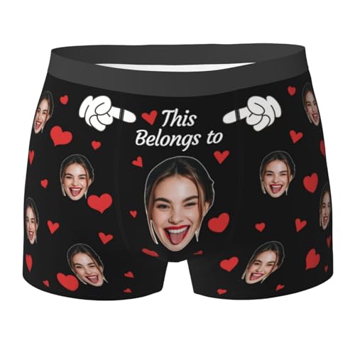 Benutzerdefinierte Unterwäsche Anpassen Boxer Briefs Personalisierte Unterhose Personalisiert Boxershorts mit Foto Gesicht Male Retroshorts für Herren Weihnachten Valentinstag Geburtstag Geschenk von Naispanda
