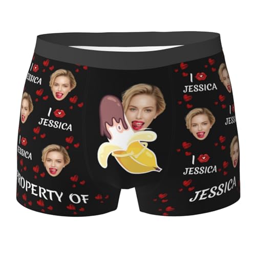Benutzerdefinierte Unterwäsche Anpassen Boxer Briefs Personalisierte Unterhose Personalisiert Boxershorts mit Foto Gesicht Male Retroshorts für Herren Weihnachten Valentinstag Geburtstag Geschenk von Naispanda