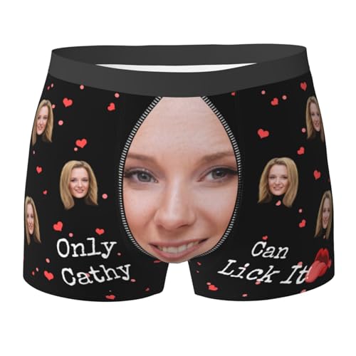 Benutzerdefinierte Valentinstag Unterwäsche Anpassen Boxer Briefs Personalisierte Unterhose Personalisiert Boxershorts mit Foto Gesicht Male Retroshorts für Herren Valentinstag Geburtstag Geschenk von Naispanda