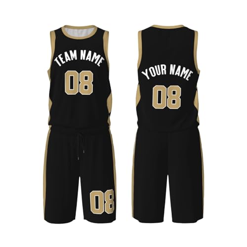 Naispanda Benutzerdefiniert Basketball Trikot und Shorts Herren Set, Basketball ärmellose Anzug Basketball Sportbekleidung Damen von Naispanda