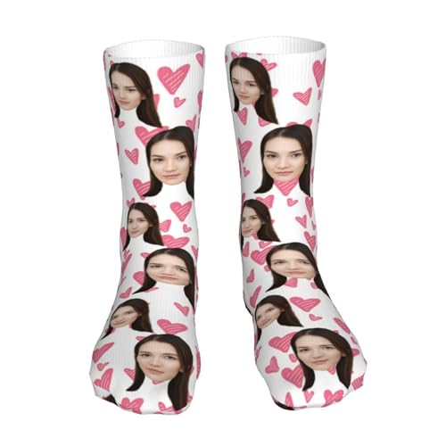 Naispanda Foto Personalisierbare Socken mit Gesicht,Benutzerdefinierte Lustige Gesicht Socken für Damen und Herren Unisex,Kreative Liebhabersocken Weihnachtsgeschenke zum Valentinstag von Naispanda