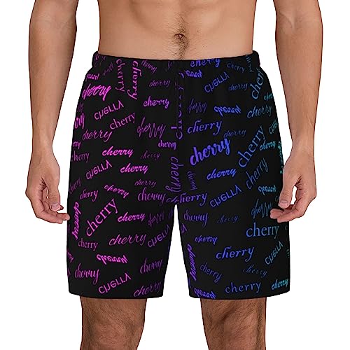 Naispanda Herren Badehose Personalisiert mit Namen mit Kompression Liner 2 in 1 Atmungsaktiv Badeshorts Männer Elastisch Trainingsshorts Verstellbar Tunnelzug mit Reißverschlusstaschen von Naispanda