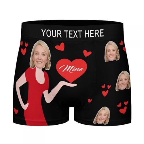 Naispanda Personalisiert Herren Boxershorts Unterwäsche Freundin Avatardruck Unterhose mit Benutzerdefiniertes Bild Funny Gesicht, atmungsaktiv Boxer, Lustiges Freund Neuheit Briefs von Naispanda