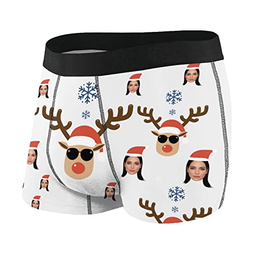 Naispanda Personalisiert Herren Boxershorts Unterwäsche Unterhose mit Bilder Foto Funny Gesicht, Bequem und Atmungsaktiv Boxer, Lustiges Foto Geschenk für Mann/Freund/Freund/Ehemann von Naispanda