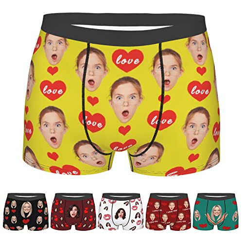 Naispanda Personalisiert Herren Boxershorts mit Foto Funny Gesicht Neuheit Briefs Frau Freundin Gesicht Unterwäsche Unterhose, Multi-Farbe wählbar Atmungsaktiv Boxer, Lustiges Neuheit von Naispanda