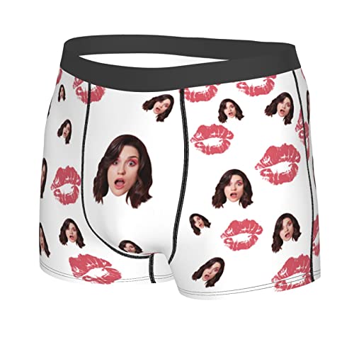 Naispanda Personalisiert Herren Boxershorts mit Foto Funny Gesicht Neuheit Briefs Frau Freundin Gesicht Unterwäsche Unterhose, Multi-Farbe wählbar Atmungsaktiv Boxer, Lustiges Neuheit von Naispanda