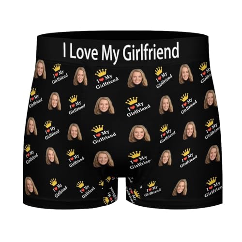 Naispanda Personalisiert Herren Boxershorts mit lustigem Gesicht, Personalisierte Unterhose für Freund, Ehemann, Benutzerdefinierte Herren Boxershorts mit personalisiertem Gesicht und Bildtext, XL von Naispanda