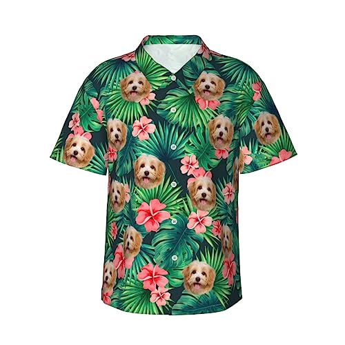 Naispanda Personalisiert Herren Funky Hawaiihemd mit Foto, Kurzarm Lässig Unisex, Benutzerdefinierte Sommer Bedruckter Strand Beilaufig Hawaii Hemd S-3XL von Naispanda